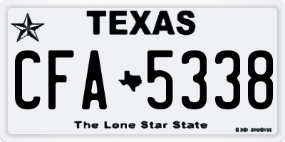 TX license plate CFA5338