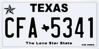 TX license plate CFA5341