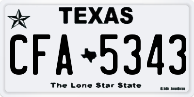 TX license plate CFA5343