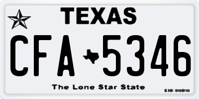 TX license plate CFA5346