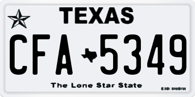 TX license plate CFA5349