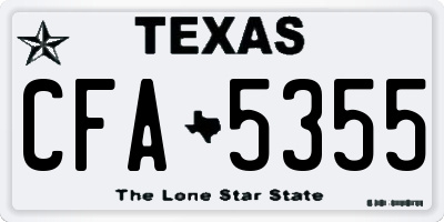 TX license plate CFA5355