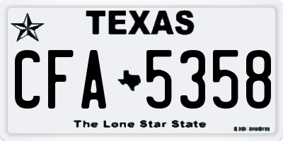 TX license plate CFA5358