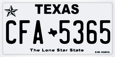 TX license plate CFA5365