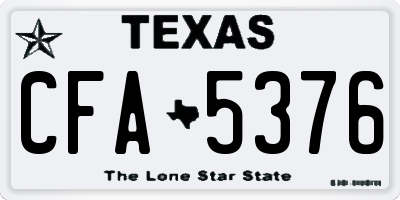 TX license plate CFA5376