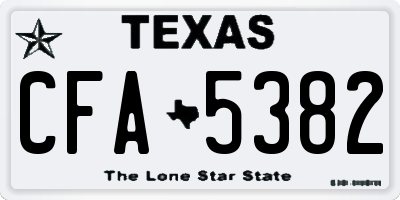 TX license plate CFA5382