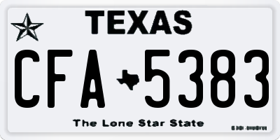 TX license plate CFA5383