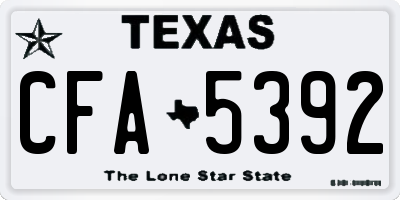 TX license plate CFA5392