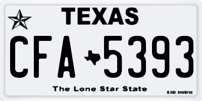 TX license plate CFA5393