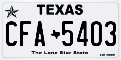 TX license plate CFA5403