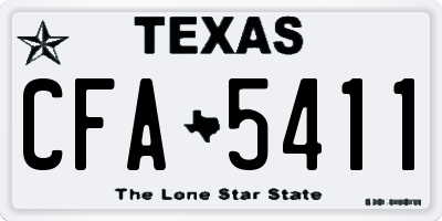 TX license plate CFA5411
