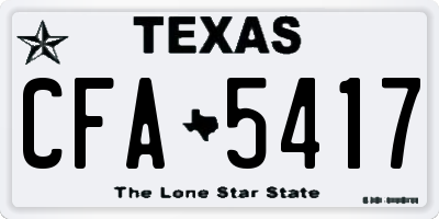 TX license plate CFA5417