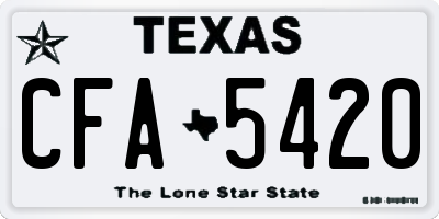 TX license plate CFA5420