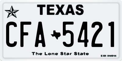 TX license plate CFA5421