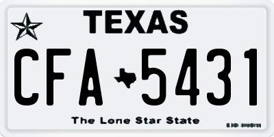 TX license plate CFA5431