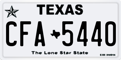 TX license plate CFA5440
