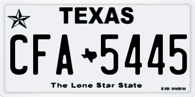 TX license plate CFA5445