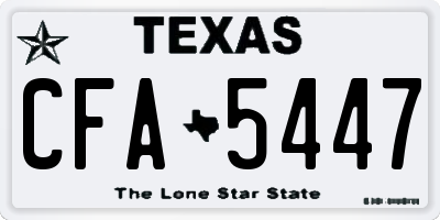 TX license plate CFA5447
