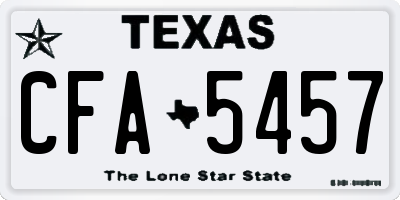 TX license plate CFA5457