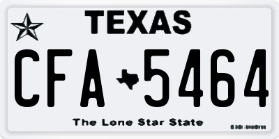 TX license plate CFA5464