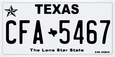 TX license plate CFA5467