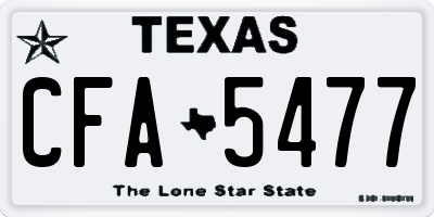 TX license plate CFA5477