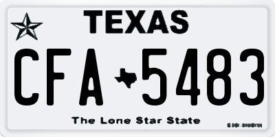TX license plate CFA5483