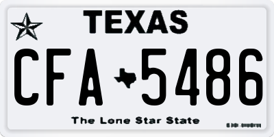 TX license plate CFA5486