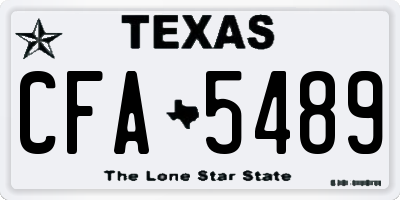 TX license plate CFA5489