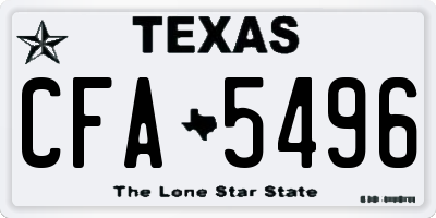 TX license plate CFA5496