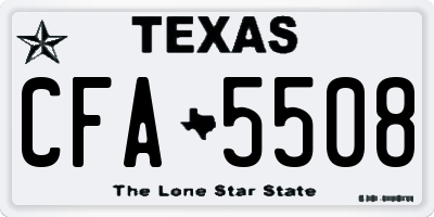 TX license plate CFA5508