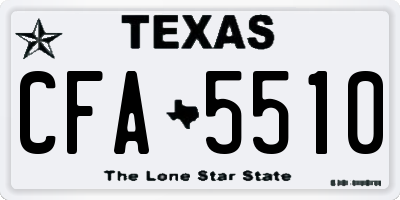 TX license plate CFA5510