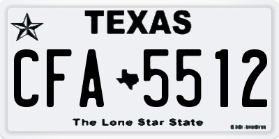 TX license plate CFA5512