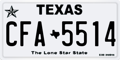 TX license plate CFA5514