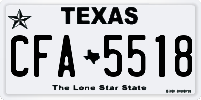 TX license plate CFA5518