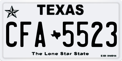 TX license plate CFA5523
