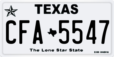 TX license plate CFA5547
