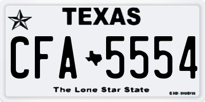 TX license plate CFA5554