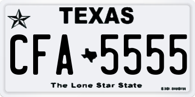 TX license plate CFA5555