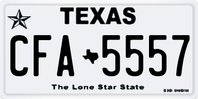 TX license plate CFA5557