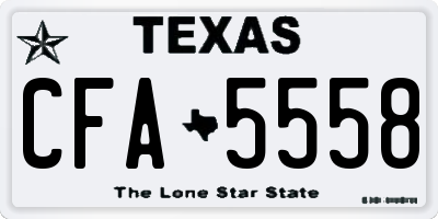 TX license plate CFA5558