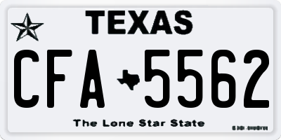 TX license plate CFA5562