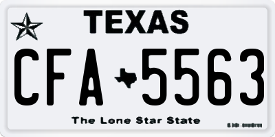 TX license plate CFA5563