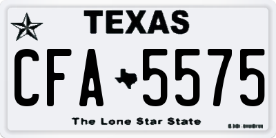 TX license plate CFA5575