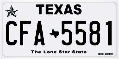 TX license plate CFA5581