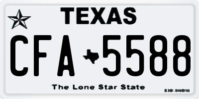TX license plate CFA5588