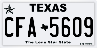 TX license plate CFA5609