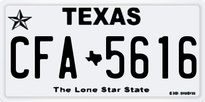 TX license plate CFA5616