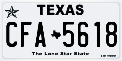 TX license plate CFA5618