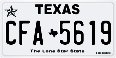 TX license plate CFA5619